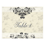 Invitación de boda del número de la tabla - floral