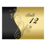 Invitación de boda del número de la tabla - negro 