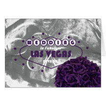 Invitación de boda púrpura de los rosas de Las Veg Tarjetas