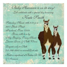 Invitación de cuero del bebé de las llamas