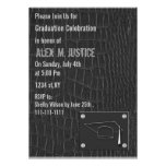 invitación de cuero gris con clase de la fiesta de invitaciones