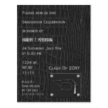 invitación de cuero gris con clase de la fiesta de tarjetas postales