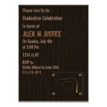 invitación de cuero marrón con clase de la fiesta  invitaciones