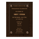invitación de cuero marrón con clase de la fiesta  tarjetas postales
