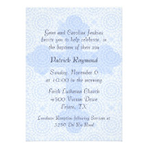 Invitación de encargo cruzada azul elegante del ba