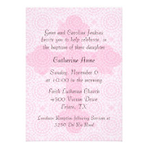 Invitación de encargo cruzada rosada elegante del 