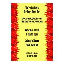 Invitación de encargo del Bbq de las llamas rojas