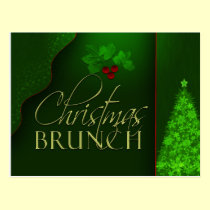 Invitación de encargo del brunch del navidad tarjetas postales
