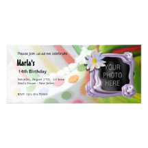 Invitación de encargo del cumpleaños de la foto - 