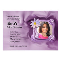 Invitación de encargo del cumpleaños de la foto - 
