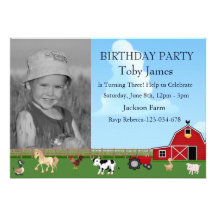 Invitación de encargo del cumpleaños de la foto de