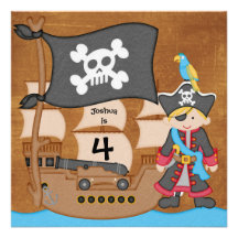 Invitación de encargo del cumpleaños del barco pir