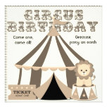 Invitación de encargo del cumpleaños del circo de 