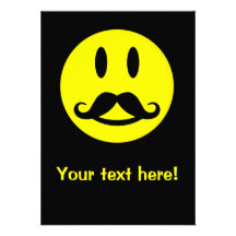 Invitación de encargo sonriente del bigote