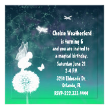 Invitación de hadas de la fiesta de cumpleaños de 