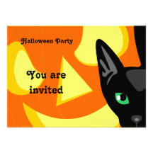 Invitación de Halloween de la calabaza del gato