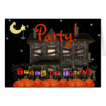 Invitación de Halloween de la casa encantada Tarjeton