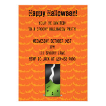 Invitación de Halloween del chica de Frankenstein