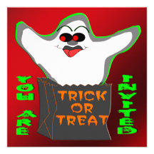 Invitación de Halloween del fantasma de la Truco-o