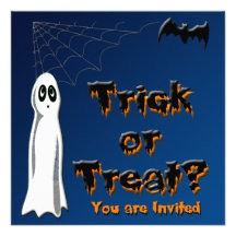 Invitación de Halloween del fantasma y del palo