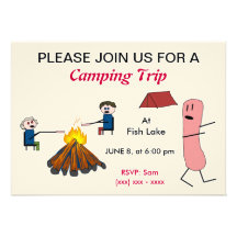 Invitación de la acampada del perrito caliente
