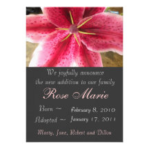 Invitación de la adopción del lirio