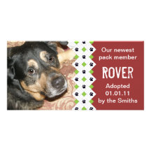 Invitación de la adopción del perro/del perrito tarjetas personales con fotos