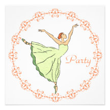 Invitación de la bailarina del feliz cumpleaños