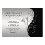 Invitación de la bodas de plata negra y del vintag