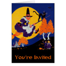Invitación de la bruja del pueblo felicitacion 