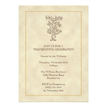 Invitación de la caída de la acción de gracias del invitaciones