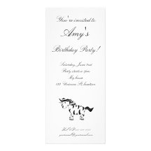 Invitación de la cebra del unicornio