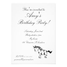 Invitación de la cebra del unicornio