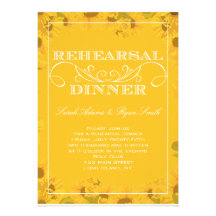 Invitación de la cena del ensayo del girasol