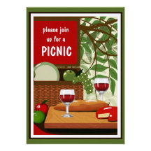 Invitación de la comida campestre del vino