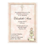 Invitación de la comunión del melocotón del ángel