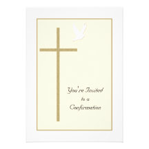 Invitación de la confirmación -- Cruz y paloma