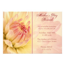 Invitación de la dalia del brunch del día de madre