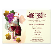 invitación de la degustación de vinos de las uvas