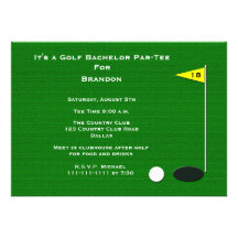 Invitación de la despedida de soltero del golf -- 