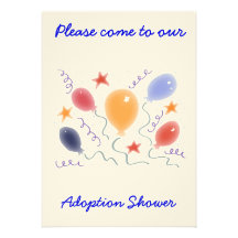 Invitación de la ducha de la adopción de los globo
