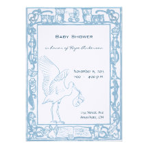 Invitación de la ducha de la frontera de la cigüeñ