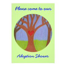 Invitación de la ducha del árbol de la adopción