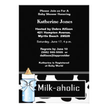 Invitación de la ducha del bebé de Milkaholic