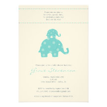 Invitación de la ducha del bebé del elefante de la