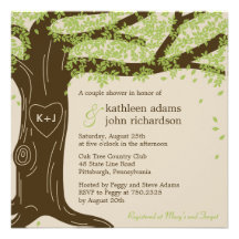 Invitación de la ducha del boda del roble
