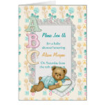 Invitación de la ducha del peluche de ABC - meloco Tarjetón