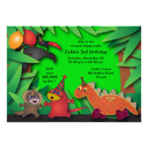 Invitación de la fiesta de cumpleaños: 035 dinosau