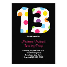 Invitación de la fiesta de cumpleaños 13