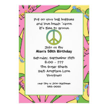 invitación de la fiesta de cumpleaños 60s